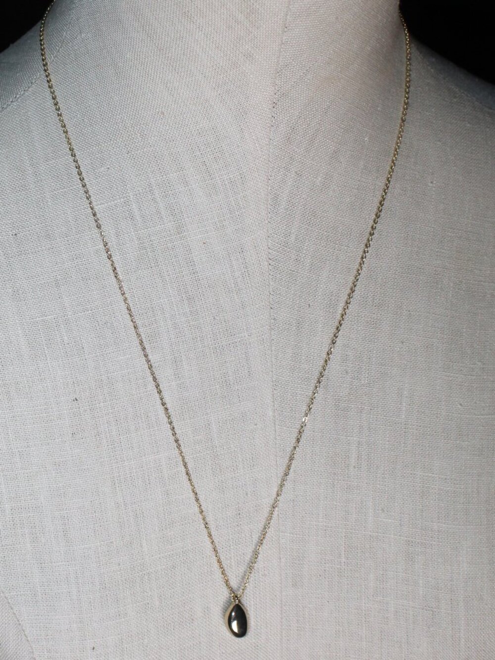 Loft 24" Gold Tone Simple Oval Pendant Necklace